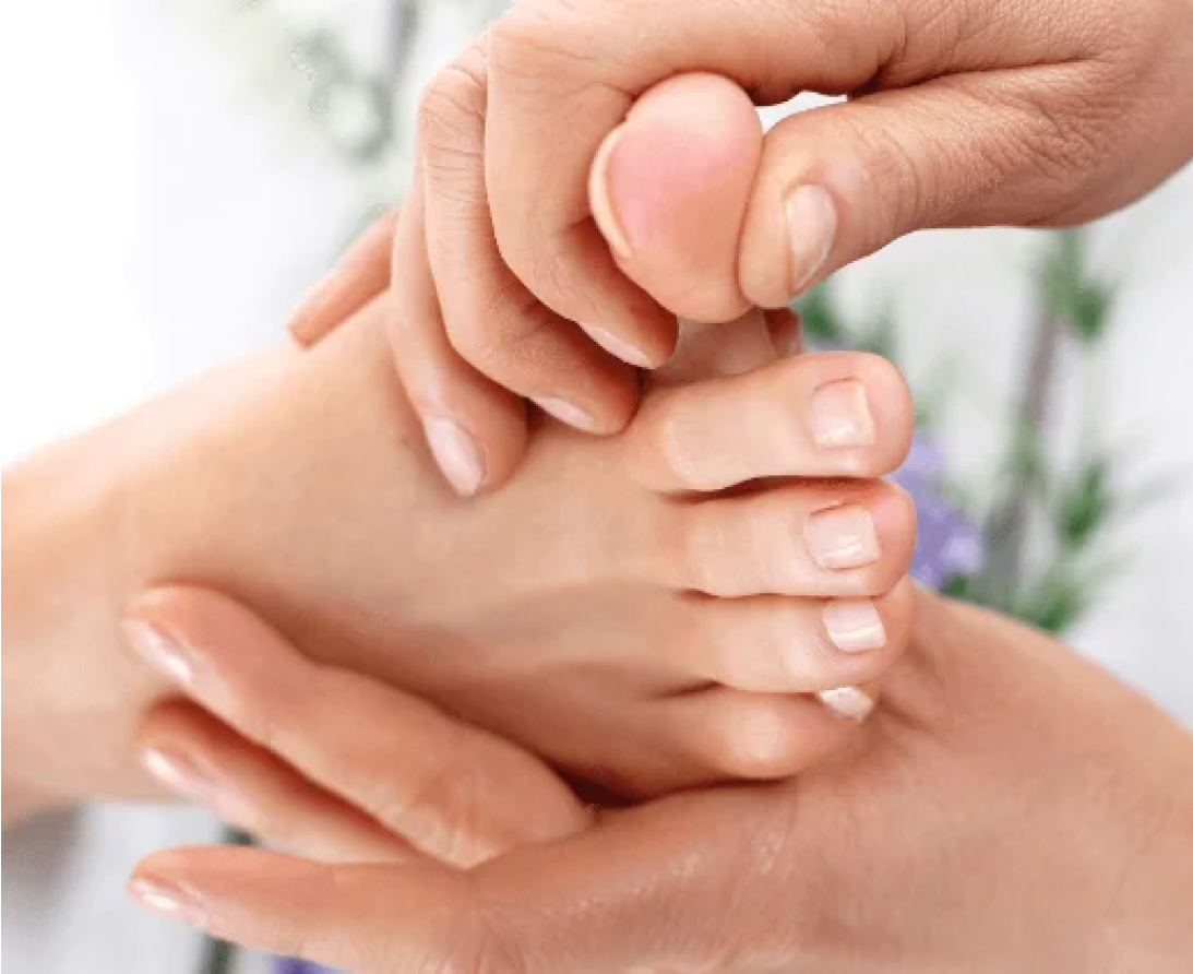 close-up of foot massage at nail salon in Gainesville FL - Spa Royale